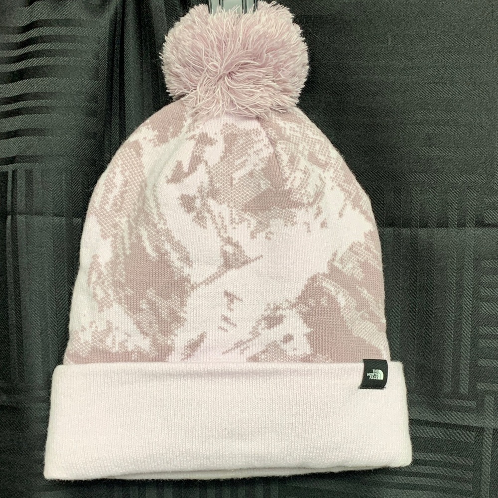 The North Face Light Pink Kids Pom-Pom Beanie